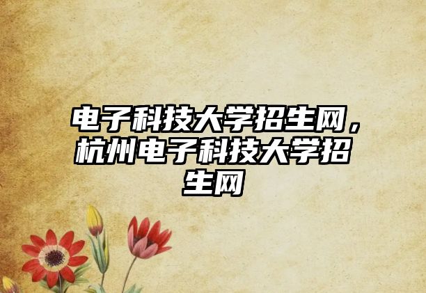 電子科技大學(xué)招生網(wǎng)，杭州電子科技大學(xué)招生網(wǎng)