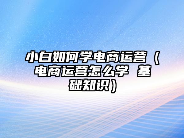 小白如何學(xué)電商運營（電商運營怎么學(xué) 基礎(chǔ)知識）