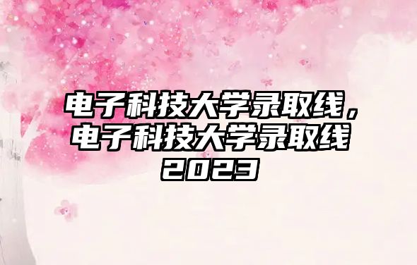 電子科技大學(xué)錄取線，電子科技大學(xué)錄取線2023