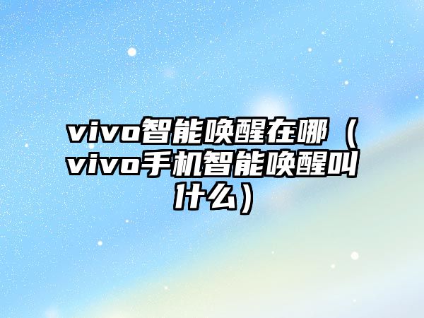 vivo智能喚醒在哪（vivo手機(jī)智能喚醒叫什么）