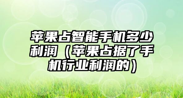 蘋果占智能手機多少利潤（蘋果占據(jù)了手機行業(yè)利潤的）