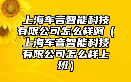 上海車音智能科技有限公司怎么樣?。ㄉ虾＼囈糁悄芸萍加邢薰驹趺礃由习啵? class=