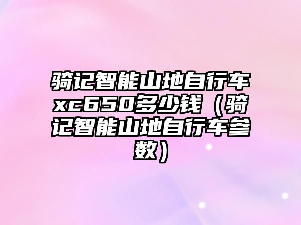 騎記智能山地自行車xc650多少錢（騎記智能山地自行車參數(shù)）