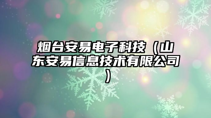 煙臺(tái)安易電子科技（山東安易信息技術(shù)有限公司）