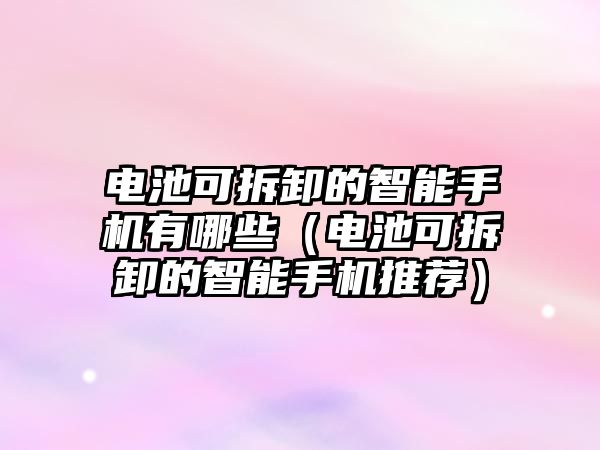 電池可拆卸的智能手機有哪些（電池可拆卸的智能手機推薦）