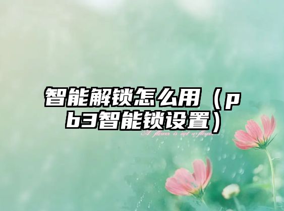 智能解鎖怎么用（pb3智能鎖設(shè)置）