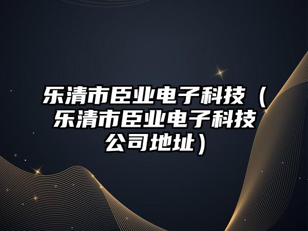 樂(lè)清市臣業(yè)電子科技（樂(lè)清市臣業(yè)電子科技公司地址）