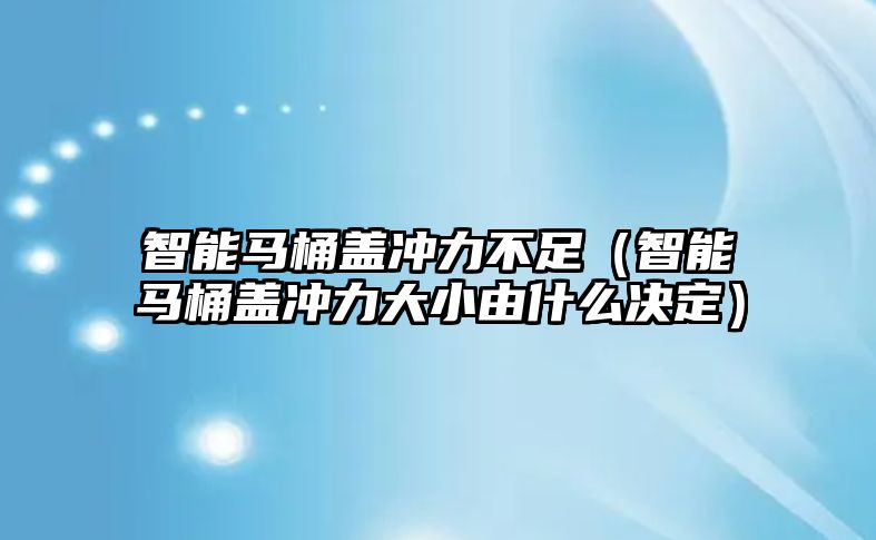 智能馬桶蓋沖力不足（智能馬桶蓋沖力大小由什么決定）