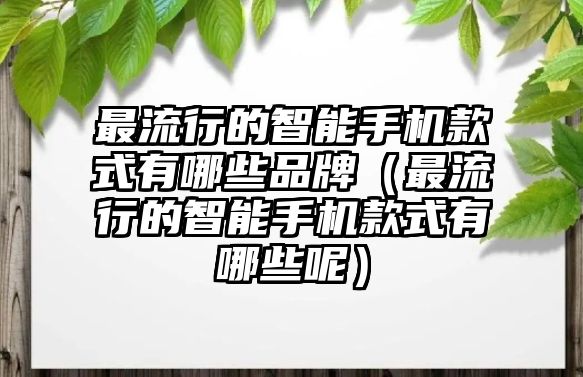 最流行的智能手機(jī)款式有哪些品牌（最流行的智能手機(jī)款式有哪些呢）