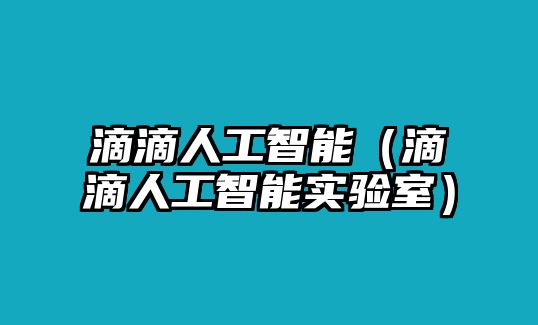 滴滴人工智能（滴滴人工智能實驗室）