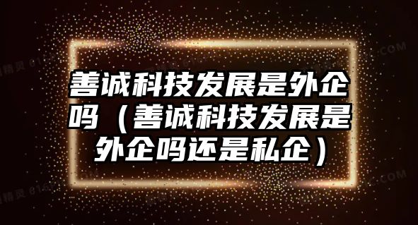 善誠科技發(fā)展是外企嗎（善誠科技發(fā)展是外企嗎還是私企）