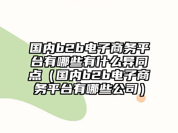 國內(nèi)b2b電子商務(wù)平臺有哪些有什么異同點（國內(nèi)b2b電子商務(wù)平臺有哪些公司）