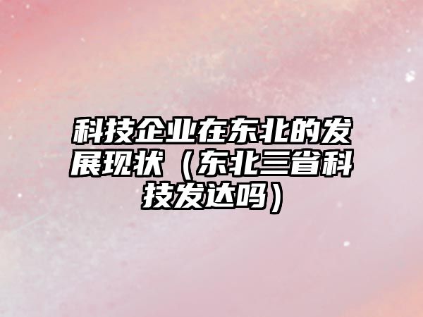 科技企業(yè)在東北的發(fā)展現(xiàn)狀（東北三省科技發(fā)達(dá)嗎）