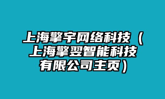 上海擎宇網(wǎng)絡(luò)科技（上海擎翌智能科技有限公司主頁）