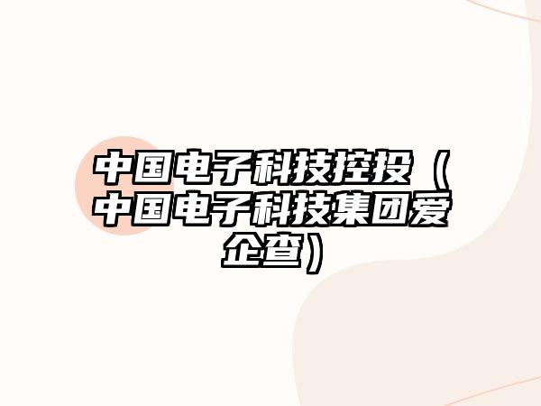 中國電子科技控投（中國電子科技集團愛企查）