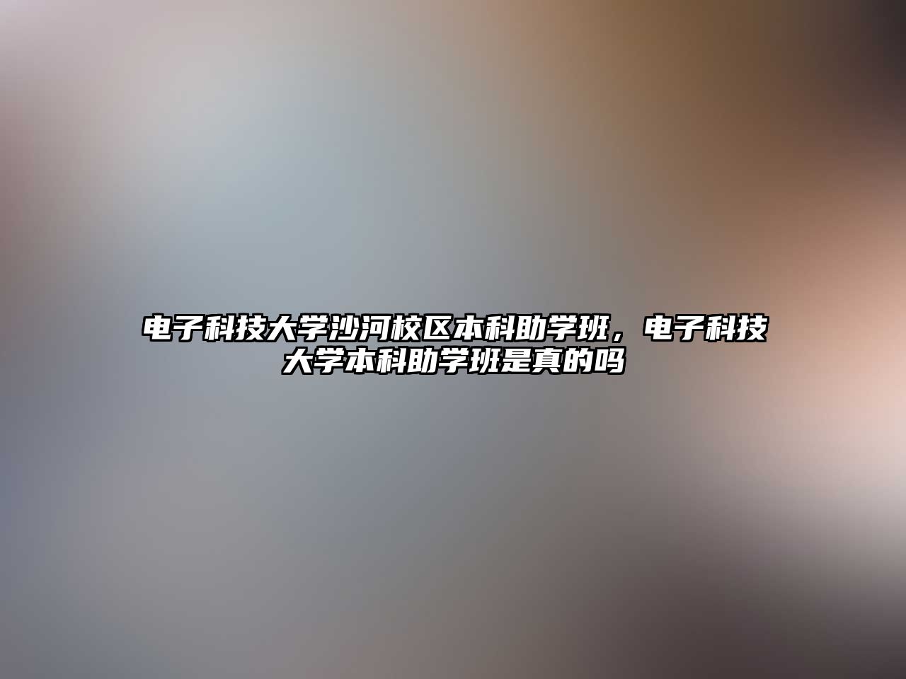 電子科技大學沙河校區(qū)本科助學班，電子科技大學本科助學班是真的嗎