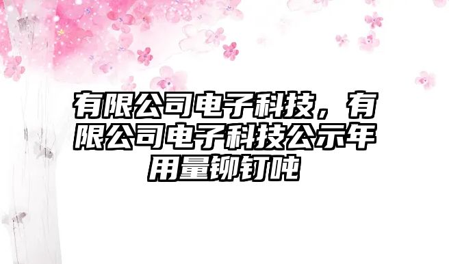 有限公司電子科技，有限公司電子科技公示年用量鉚釘噸