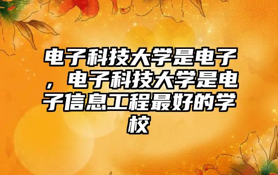 電子科技大學(xué)是電子，電子科技大學(xué)是電子信息工程最好的學(xué)校