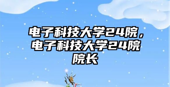 電子科技大學24院，電子科技大學24院院長