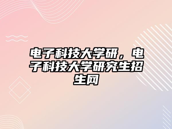 電子科技大學(xué)研，電子科技大學(xué)研究生招生網(wǎng)