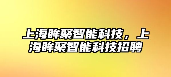 上海眸聚智能科技，上海眸聚智能科技招聘