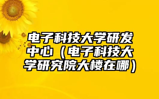 電子科技大學研發(fā)中心（電子科技大學研究院大樓在哪）