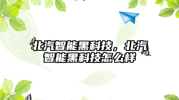 北汽智能黑科技，北汽智能黑科技怎么樣