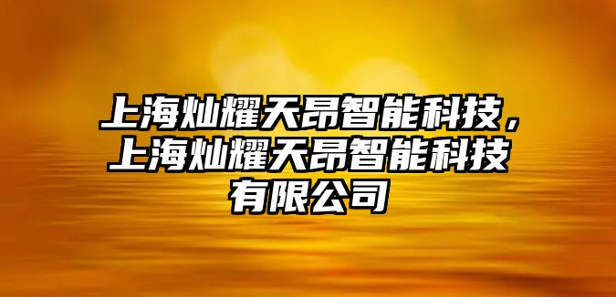 上海燦耀天昂智能科技，上海燦耀天昂智能科技有限公司