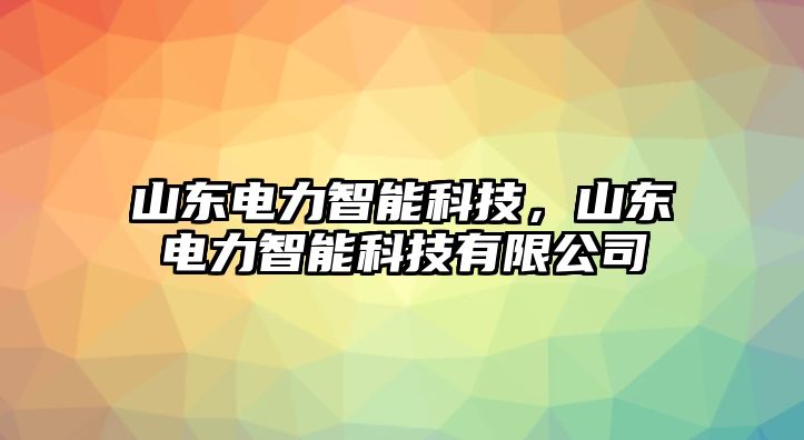 山東電力智能科技，山東電力智能科技有限公司