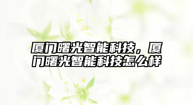 廈門曙光智能科技，廈門曙光智能科技怎么樣