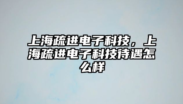 上海疏進(jìn)電子科技，上海疏進(jìn)電子科技待遇怎么樣