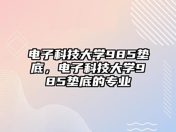 電子科技大學(xué)985墊底，電子科技大學(xué)985墊底的專業(yè)