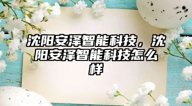 沈陽(yáng)安澤智能科技，沈陽(yáng)安澤智能科技怎么樣