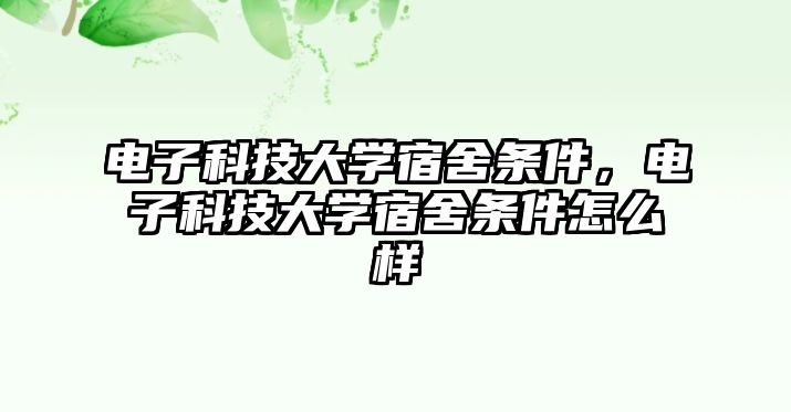 電子科技大學(xué)宿舍條件，電子科技大學(xué)宿舍條件怎么樣