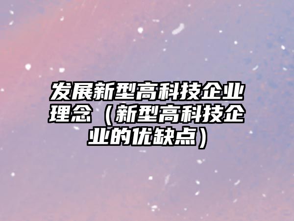 發(fā)展新型高科技企業(yè)理念（新型高科技企業(yè)的優(yōu)缺點）