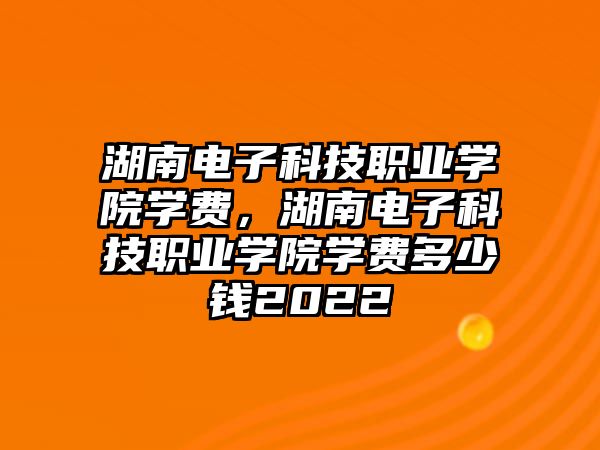 湖南電子科技職業(yè)學(xué)院學(xué)費(fèi)，湖南電子科技職業(yè)學(xué)院學(xué)費(fèi)多少錢2022