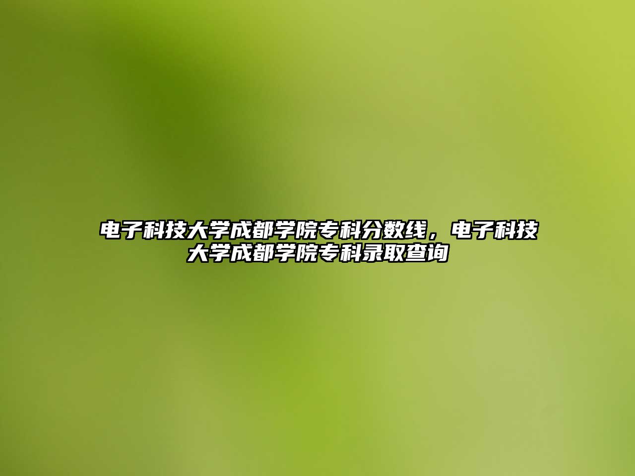 電子科技大學(xué)成都學(xué)院專(zhuān)科分?jǐn)?shù)線(xiàn)，電子科技大學(xué)成都學(xué)院專(zhuān)科錄取查詢(xún)