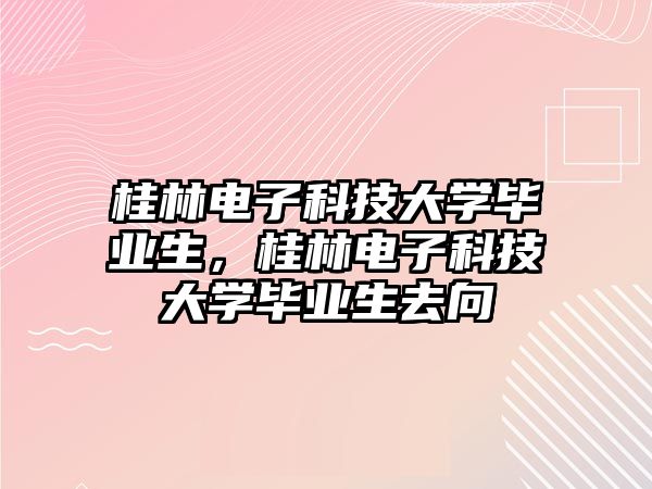 桂林電子科技大學(xué)畢業(yè)生，桂林電子科技大學(xué)畢業(yè)生去向