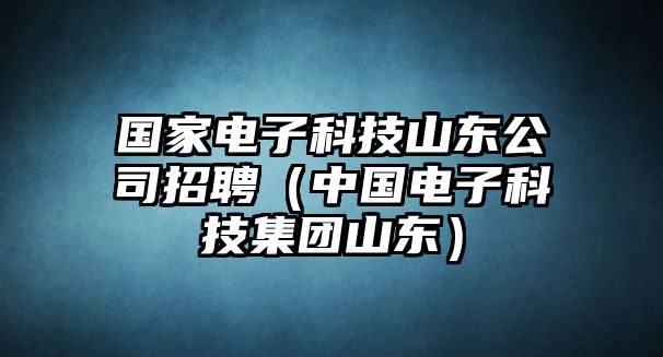 國(guó)家電子科技山東公司招聘（中國(guó)電子科技集團(tuán)山東）