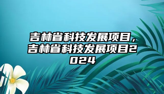 吉林省科技發(fā)展項(xiàng)目，吉林省科技發(fā)展項(xiàng)目2024