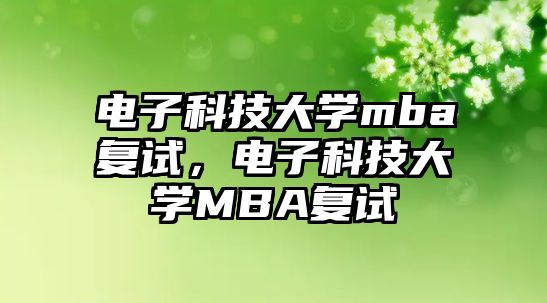 電子科技大學(xué)mba復(fù)試，電子科技大學(xué)MBA復(fù)試