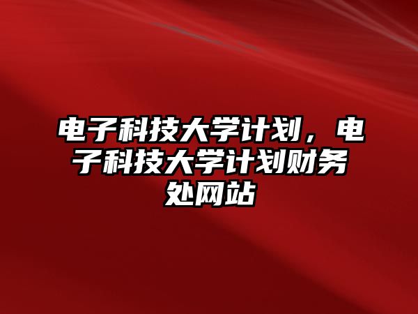 電子科技大學(xué)計劃，電子科技大學(xué)計劃財務(wù)處網(wǎng)站