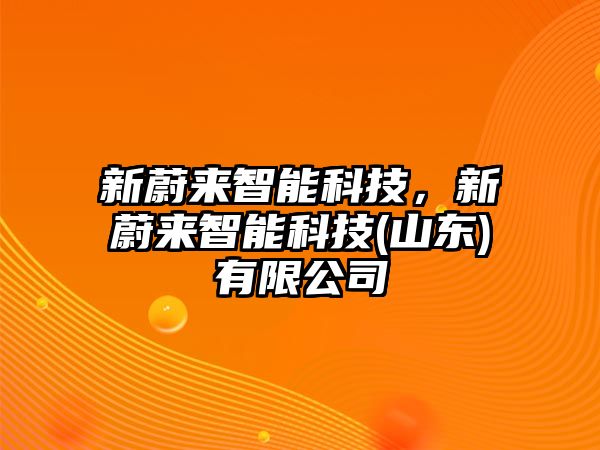 新蔚來(lái)智能科技，新蔚來(lái)智能科技(山東)有限公司