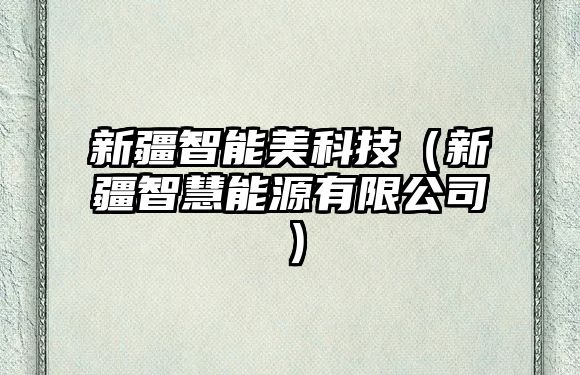 新疆智能美科技（新疆智慧能源有限公司）