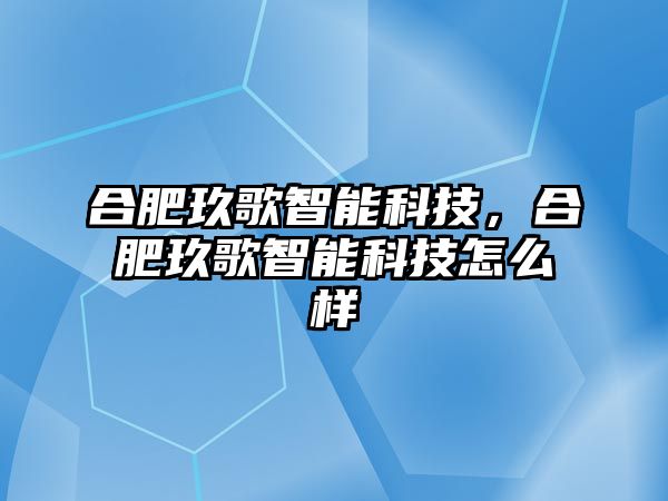 合肥玖歌智能科技，合肥玖歌智能科技怎么樣