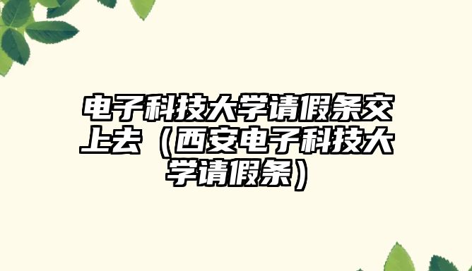 電子科技大學請假條交上去（西安電子科技大學請假條）