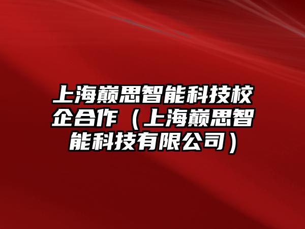 上海巔思智能科技校企合作（上海巔思智能科技有限公司）