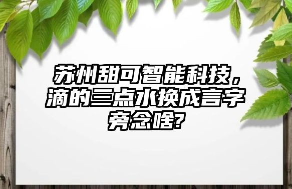 蘇州甜可智能科技，滴的三點水換成言字旁念啥?