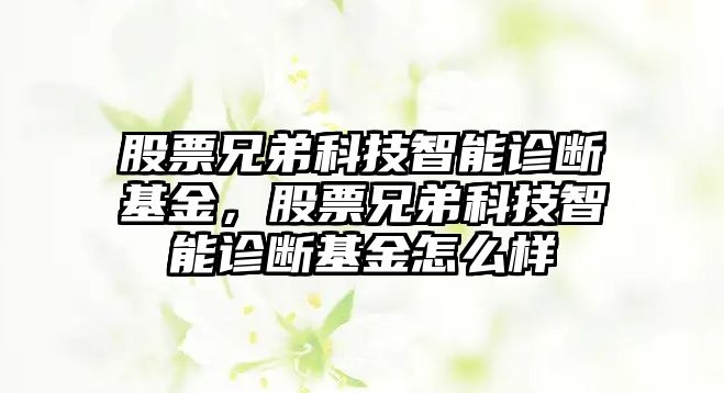 股票兄弟科技智能診斷基金，股票兄弟科技智能診斷基金怎么樣