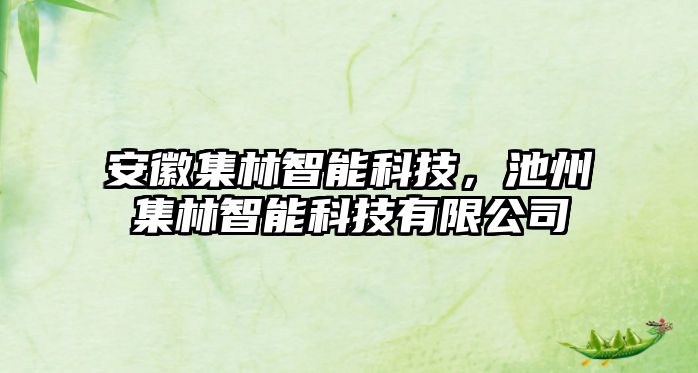 安徽集林智能科技，池州集林智能科技有限公司